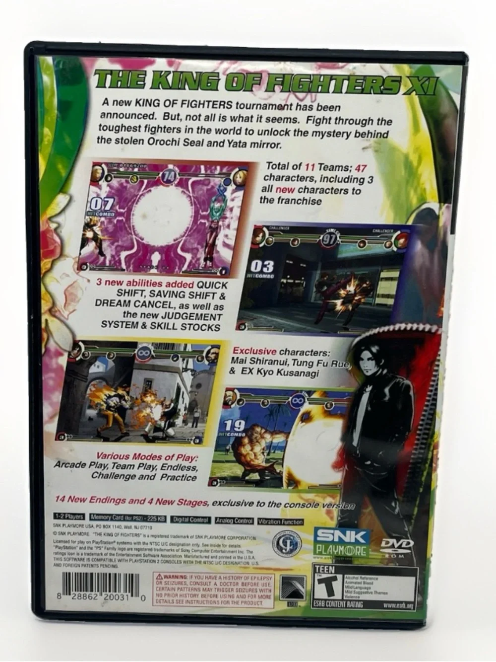 King of Fighters XI (PlayStation 2, PS2 2007) Tested - Working